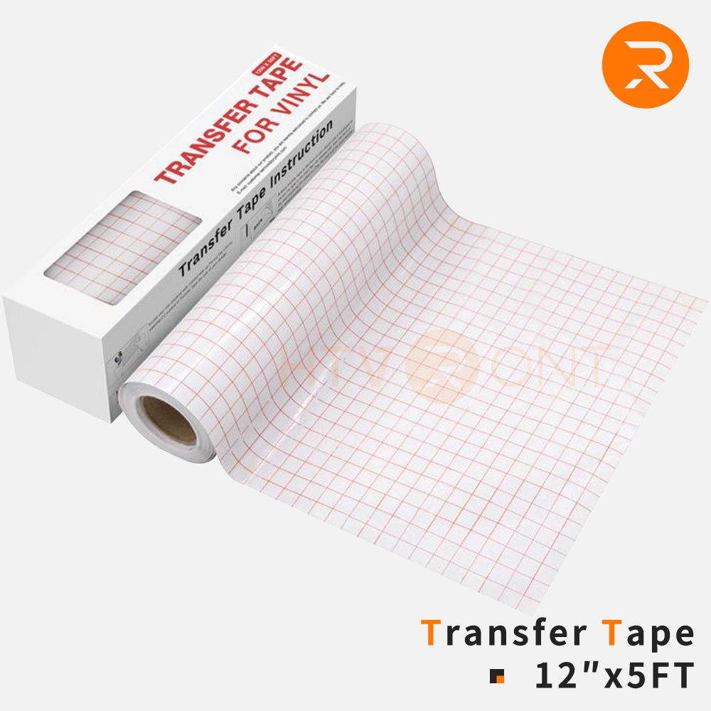 Transfer tape for vinyl with a roll and packaging on a white background