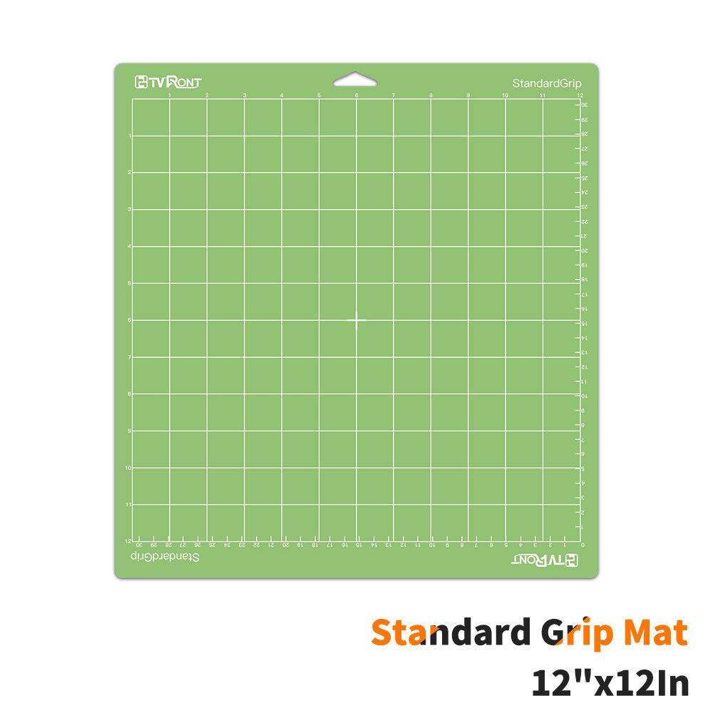 Green grid-patterned standard grip mat with brand name on a white background
