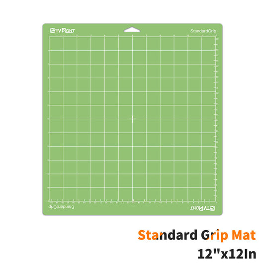 Green grid-patterned standard grip mat with brand name on a white background