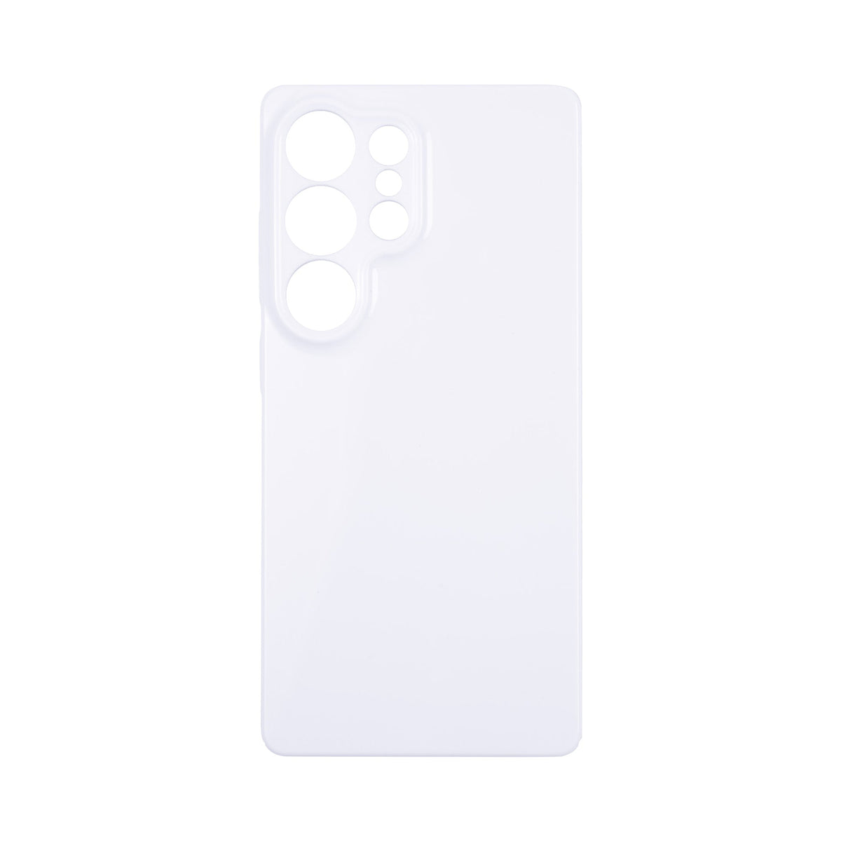 Clear phone case with camera cutout on a white background