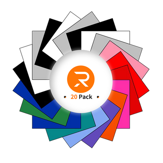 20-pack of colorful square sheets with a brand logo in the center on a white background
