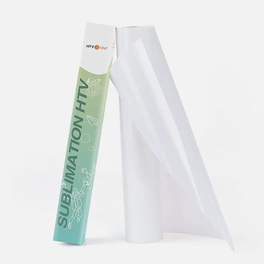 Roll of sublimation HTV with green label on a white background